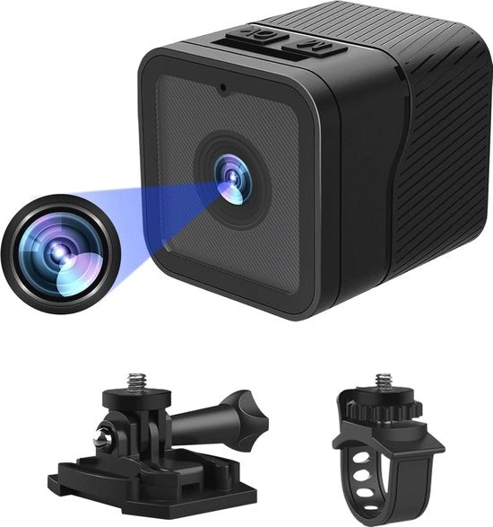 Mini-camera con WiFi per sport e sorveglianza, 1080p HD, impermeabile, rotazione 180°, per interni ed esterni