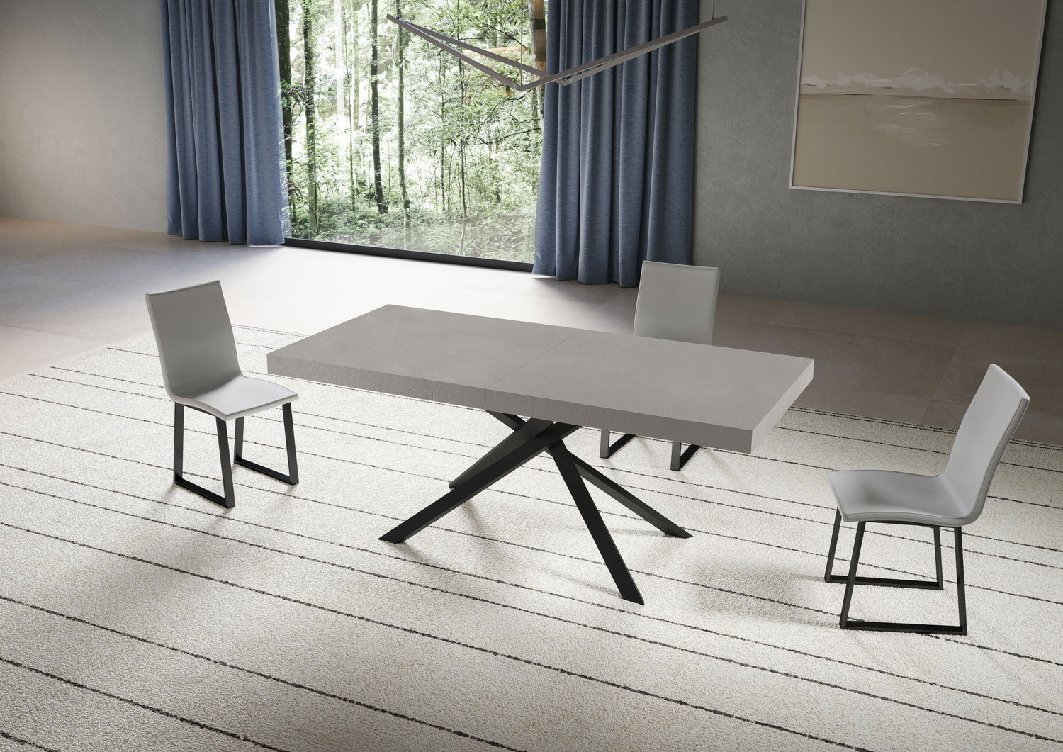 Tavolo Allungabile 200/460x90 cm Niket Cashmere Gambe Antracite