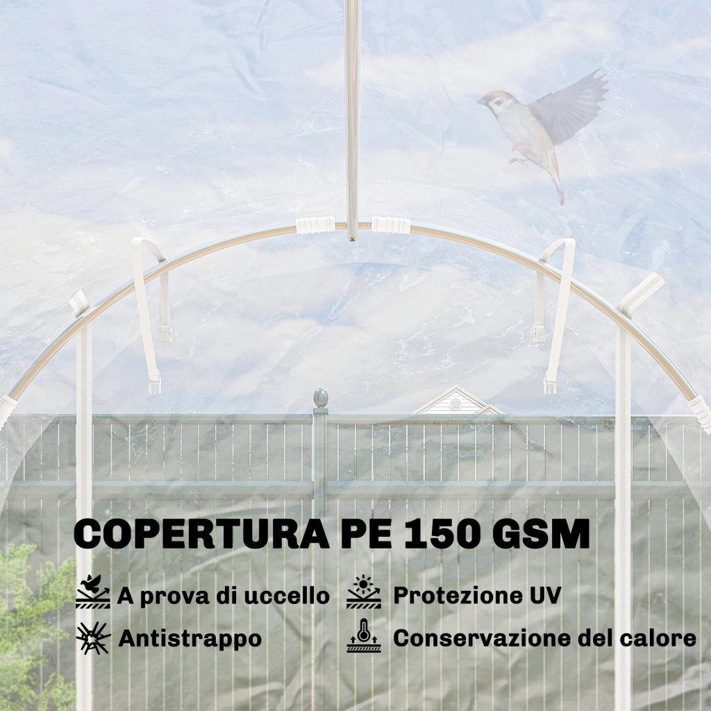 Serra da Giardino ¨C zephmum ¨C Verde 2x3x2m Acciaio PE Anti-UV