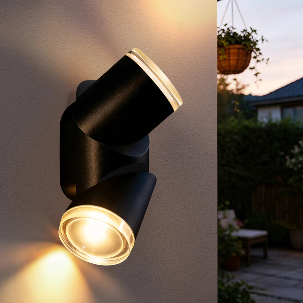 ZMH Lampada da Parete Esterno LED 10W Nero 3000K Impermeabile  IP65 per Terrazza Ingresso Corridoio