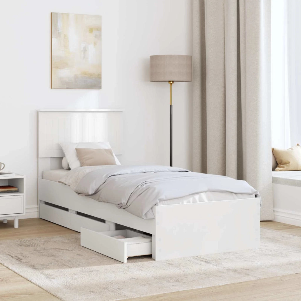 Struttura del letto Bianco 75 x 190 cm Legno Ingegnerizzato