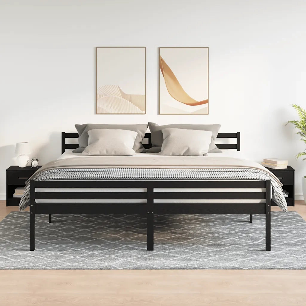 Comodini 2 pz con Cassetto Nero 39x28x41 cm 858752