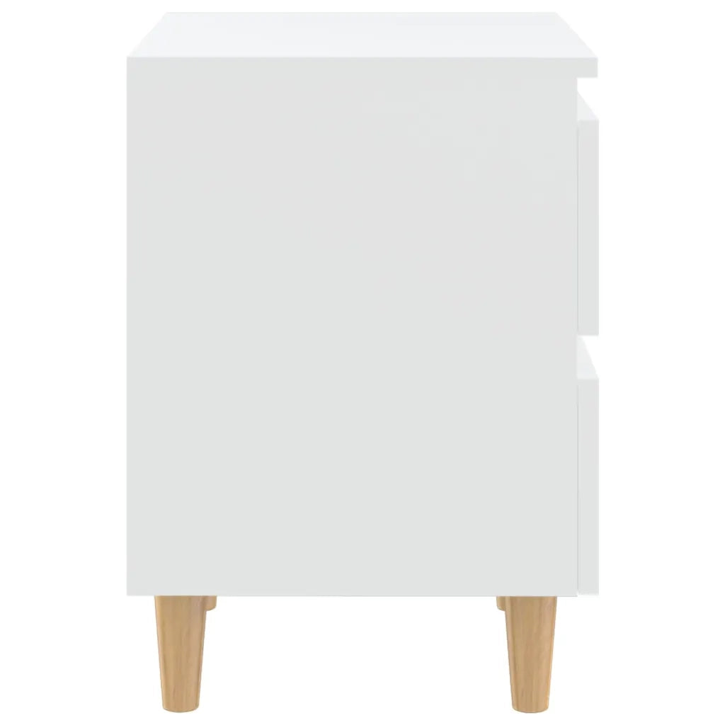 Comodini con Gambe in Massello di Pino 2pz Bianco 40x35x50cm cod mxl 53449