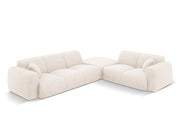 Cosmopolitan Design - Divano angolare destro "Nolio" 4 posti in ciniglia beige chiaro 