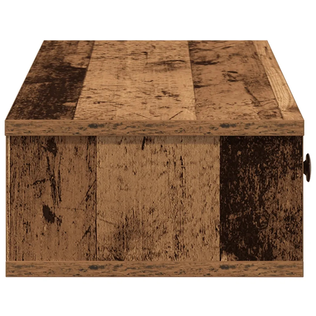 Scaffale a Parete con Cassetti Antico 60x28x15 cm in Truciolato 859948