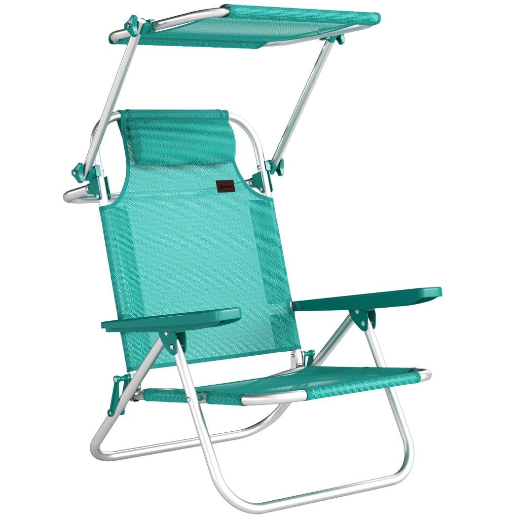 Chaise Longue Pieghevole Esterno ¨C zephmum ¨C 6 Posizioni, Turchese, 62x68x79cm