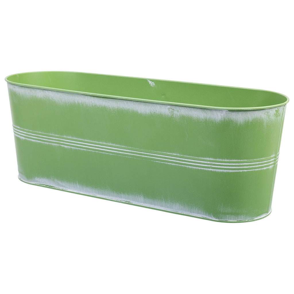 Bacinella in metallo verde 41x14,5x14,2h cm B37,5x10,5