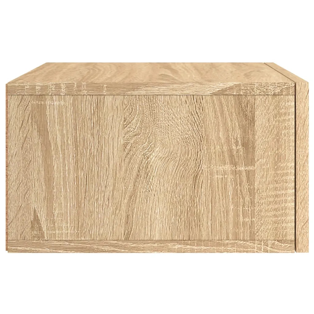 Set di 2 Comodini | Armadio da Notte | Mobiletto da notte a Muro Rovere Sonoma 35x35x20 cm