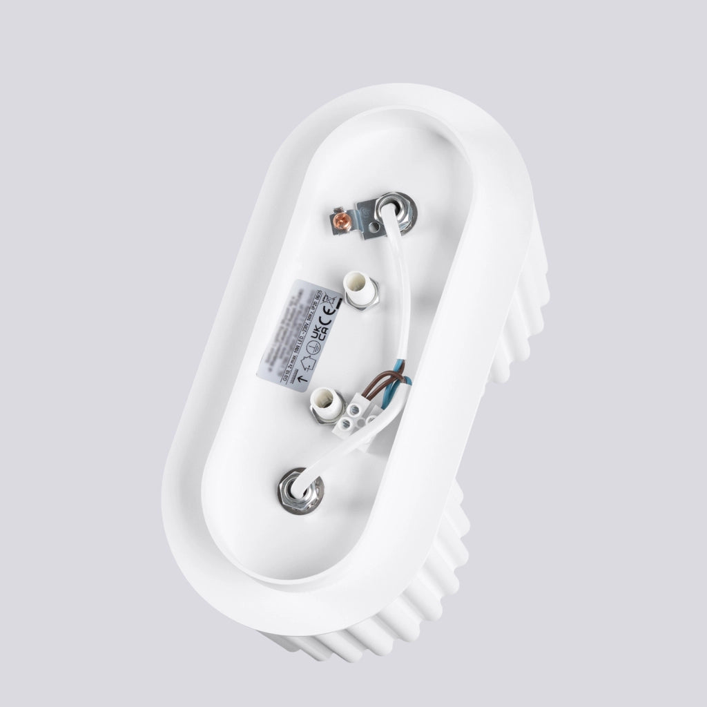 Plafoniera ovale bianca 21 cm 2xGU10 VISTAO Pure Lume