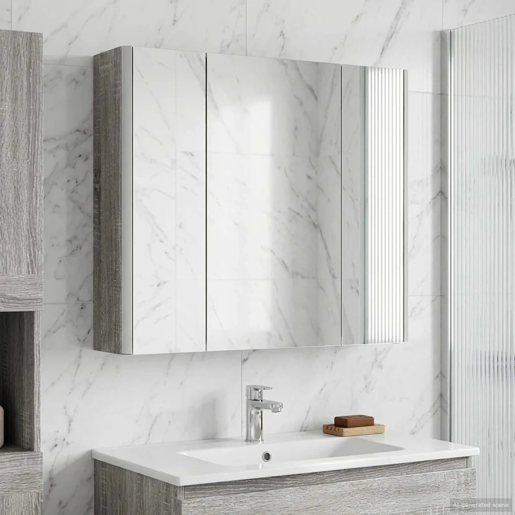 Mobiletto per specchio da bagno Grigio Sonoma 889252
