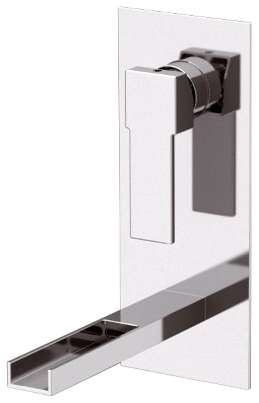 Rubinetto ad incasso per lavabo con piastra cromata serie qubika cascata