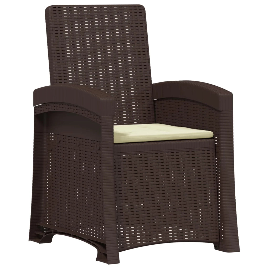 Set da Pranzo per Giardino 11 pz Marrone e Crema PP 3430171
