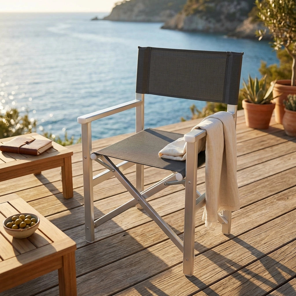 Poltrona da spiaggia e campeggio regista in Alluminio Textilene cm 55x46x88 - LIP
