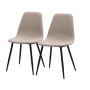 Sedie da Pranzo in Tessuto e Metallo ¨C MINIMAL ¨C Beige, Set 2 Pezzi