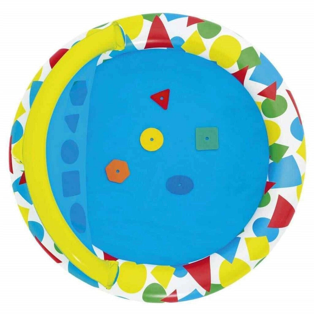 Trade Shop - Piscina Gonfiabile Per Bambini Splash & Learn 120x117x46cm 5 Forme Schiuma 52378 -