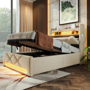 letto imbottito lino beige 90 x 200 cm