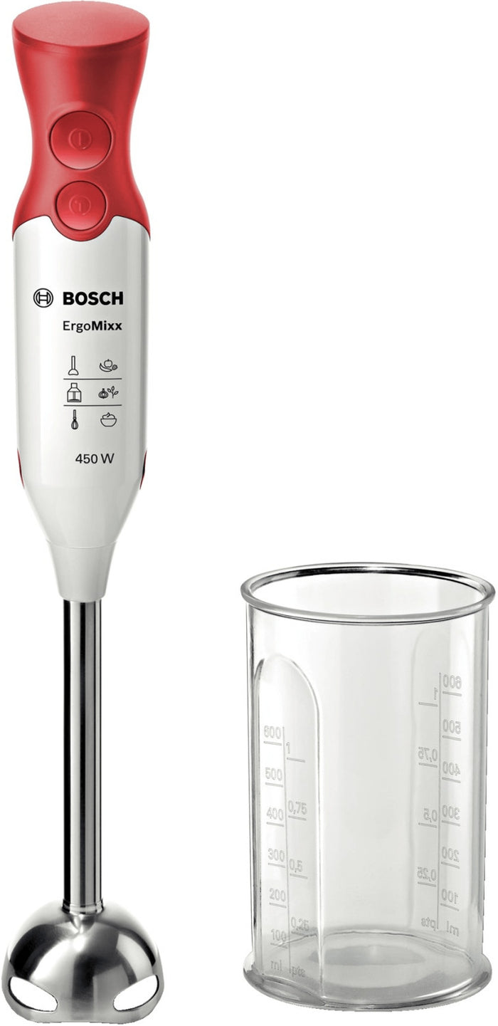 Bosch msm64110 frullatore a immersione ergomixx 450 w bianco, rosso