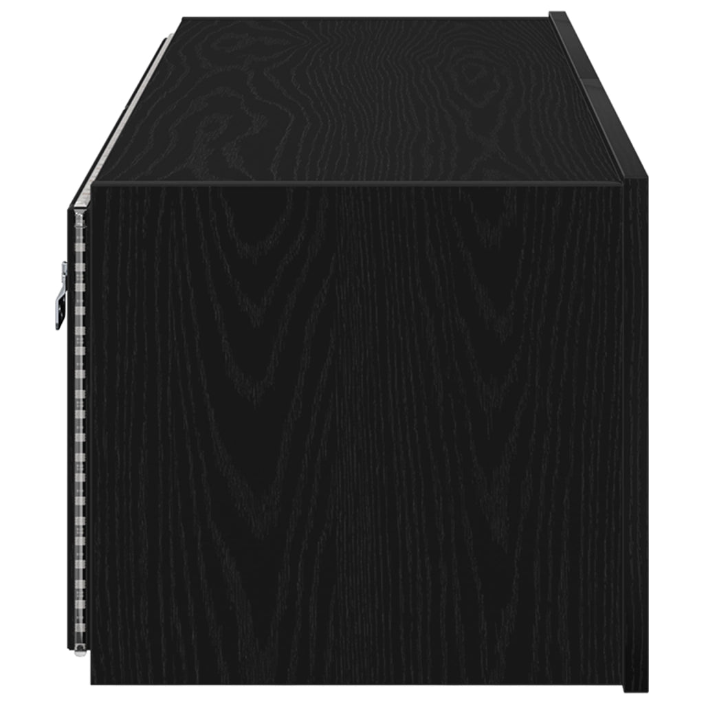 Mobile TV  con luci LED Nero Rovere 100x35x31 cm