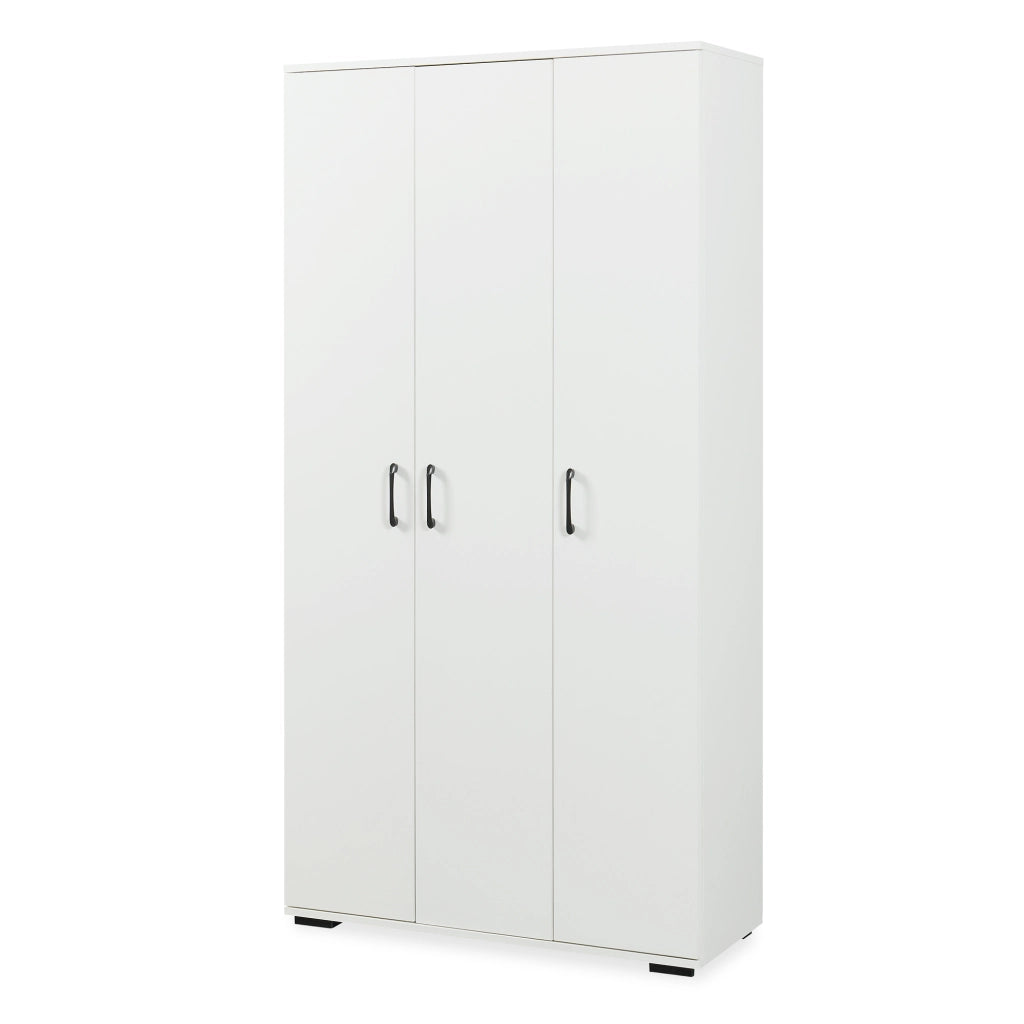 Armadio Multifunzionale Chalvefted a 3 Ante e 7 Ripiani 175x90x35 cm - Bianco [en.casa]