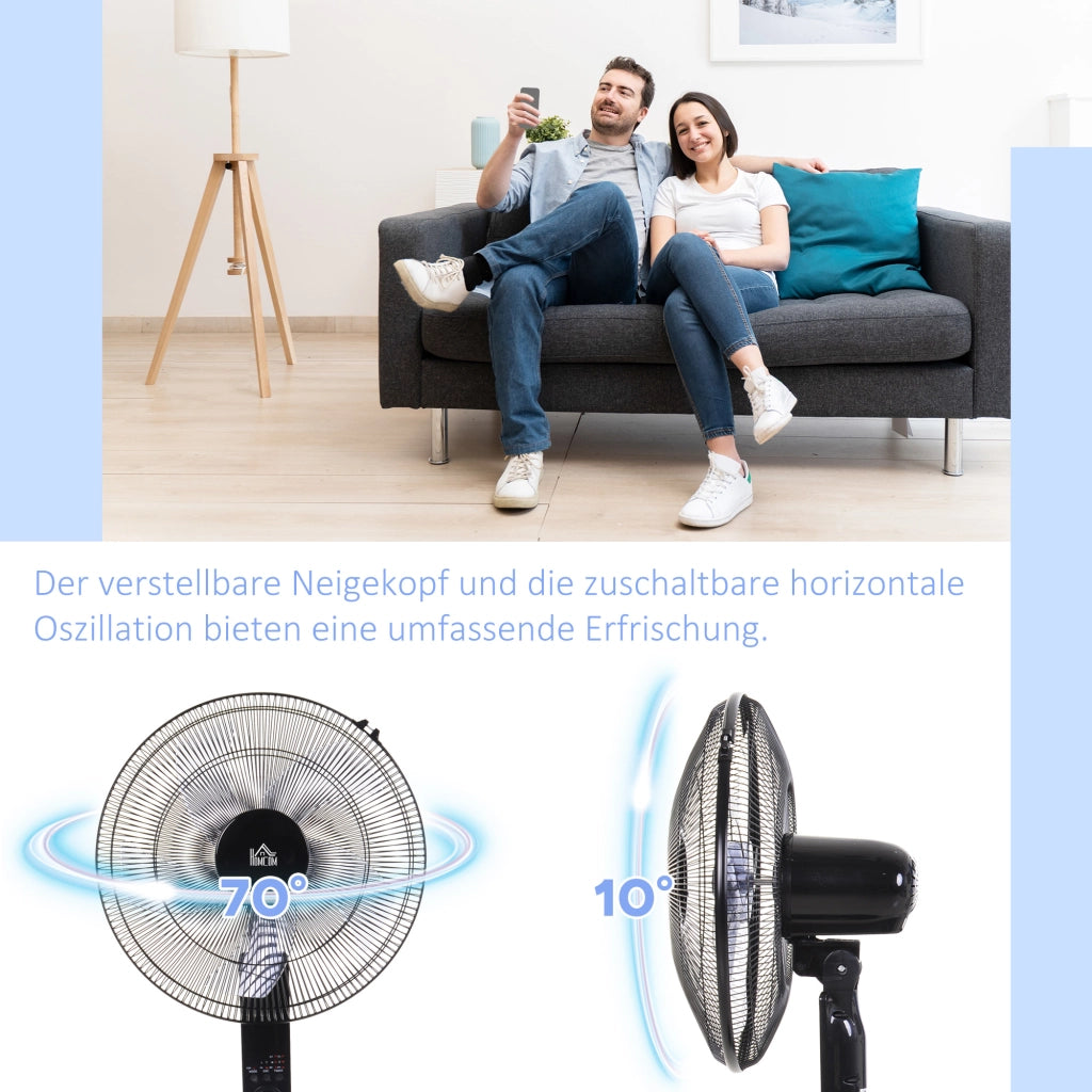 Ventilatore da terra ¨C zephmum ¨C Nero, metallo, ?44,5 x H110-124 cm