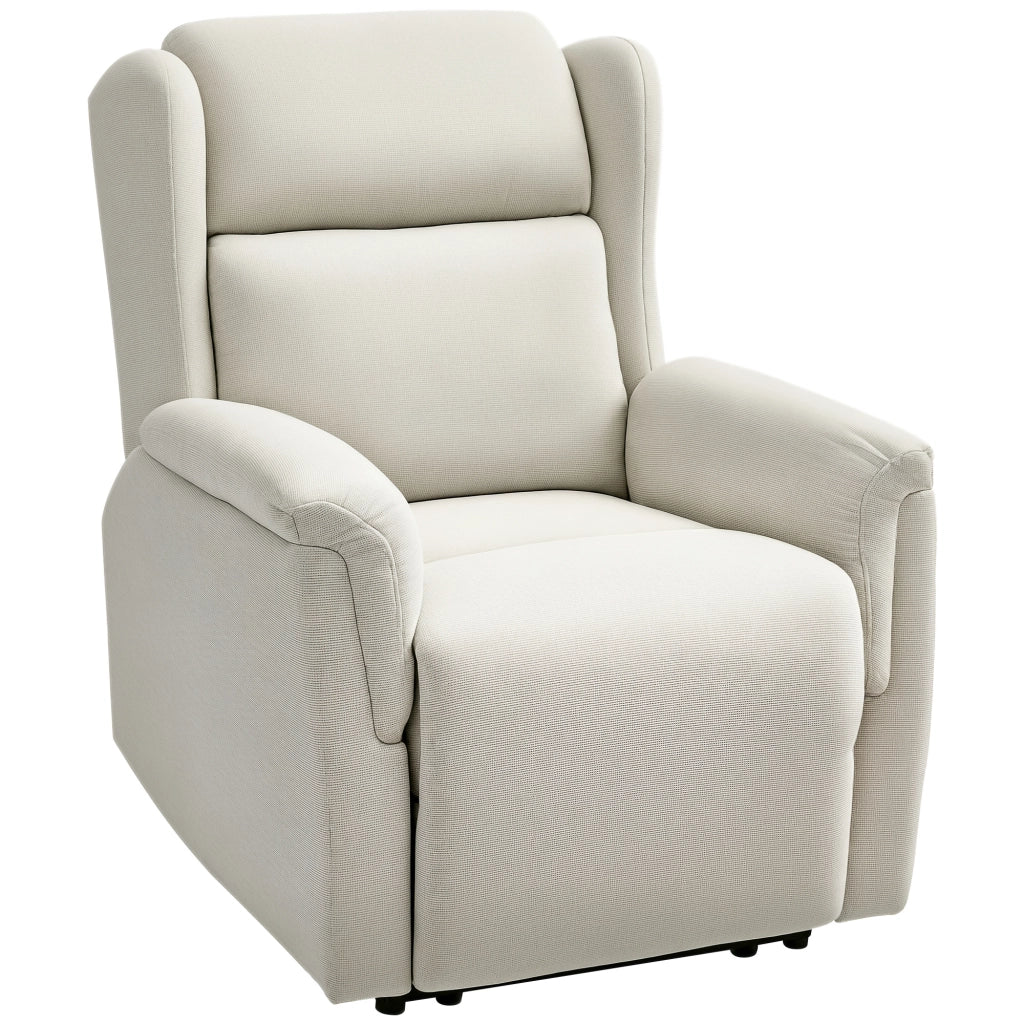 Poltrona Reclinabile Massaggiante con Poggiapiedi ¨C Zephmum ¨C Beige Tessuto