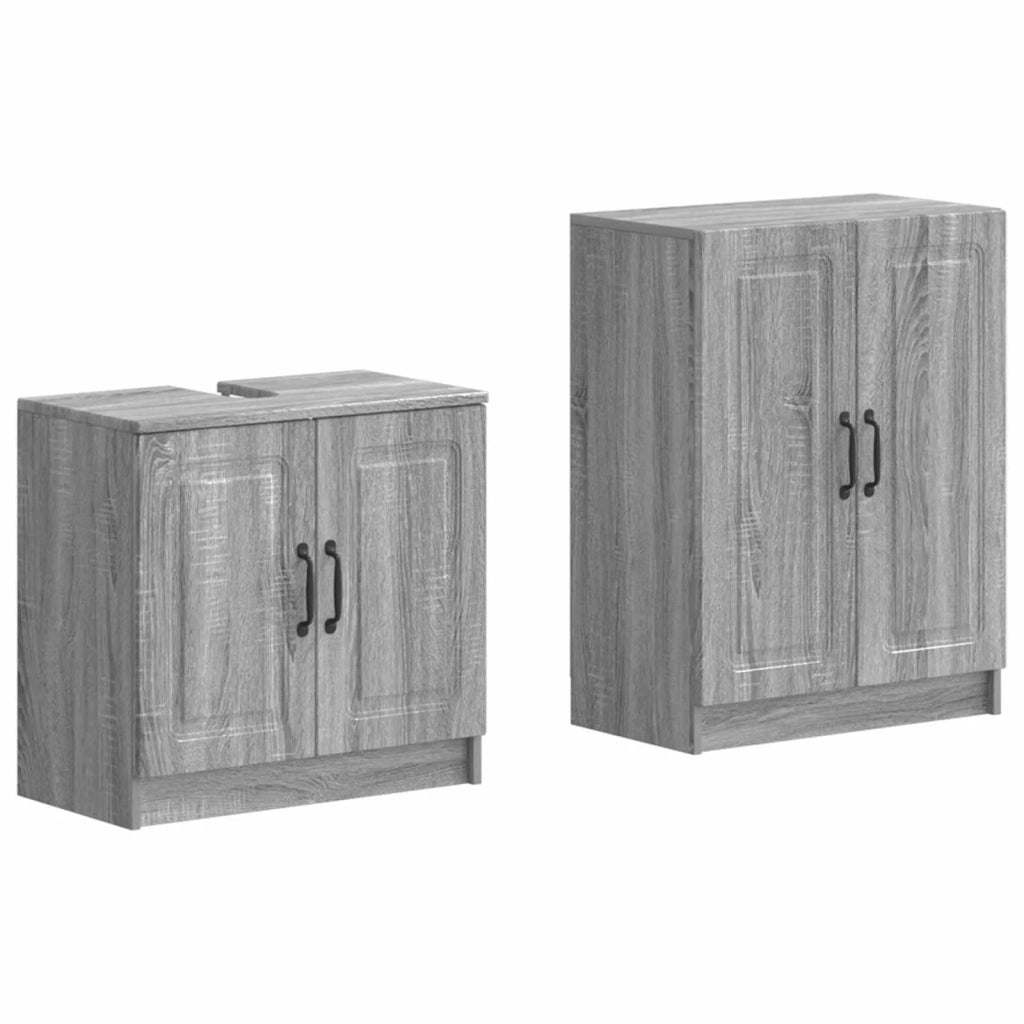 Set di Armadi da Bagno da 2 Pezzi UTRECHT Sonoma grigio 3417654