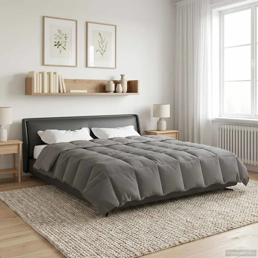 Duvet Invernale Grigio chiaro 200 x 200 cm Microfibra 42026088