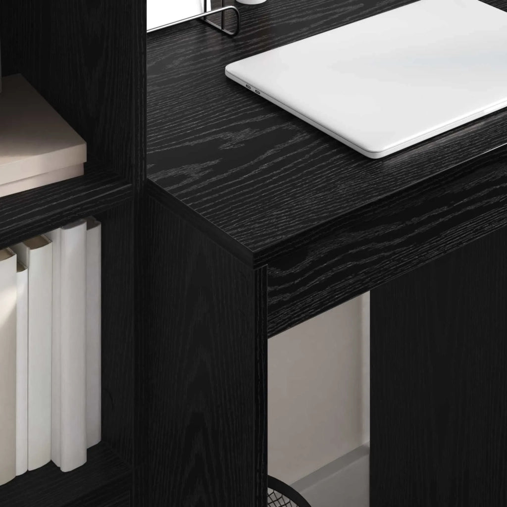 Scrivania con cassetto con lo scaffale 2 pcs Rovere Nero 3337338