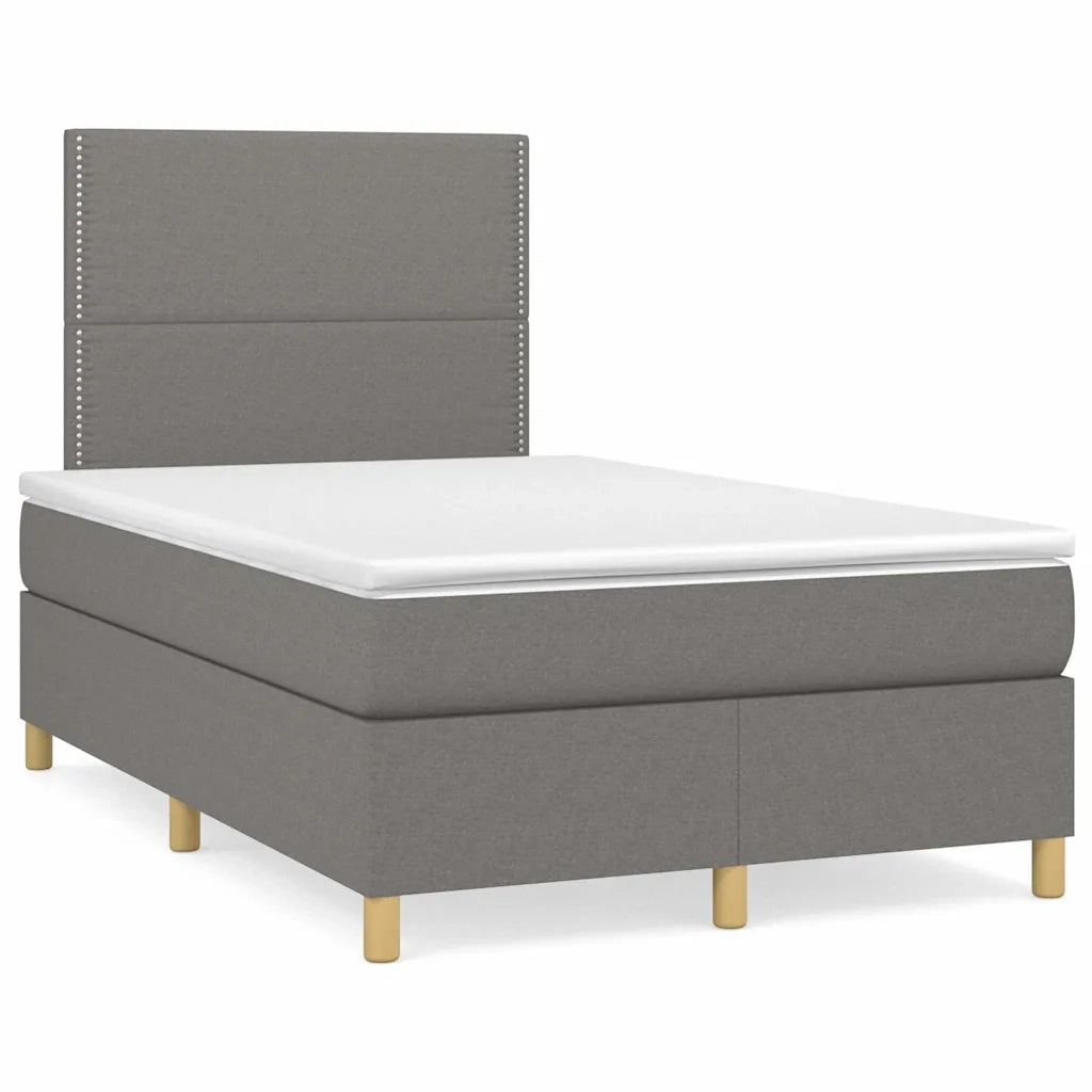Letto a Molle Materasso e LED Grigio Scuro 120x190cm in Tessuto 3270240