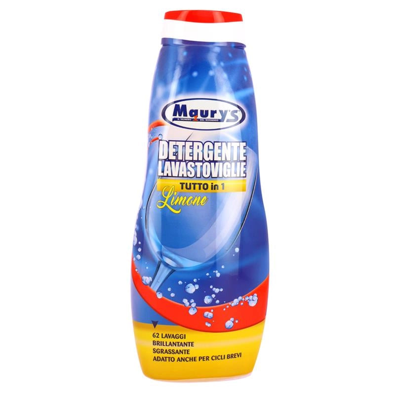 MAURY'S GEL LAVASTOVIGLIE TUTTO IN 1 62 LAVAGGI BRILLANTE SGRASSANTE ADATTO ANCHE PER CICLI BREVI LIMONE 1250ML