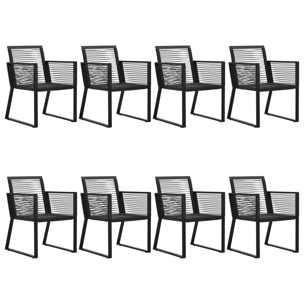 Set da Pranzo da Giardino 9 pz in Rattan PVC Nero cod mxl 52855