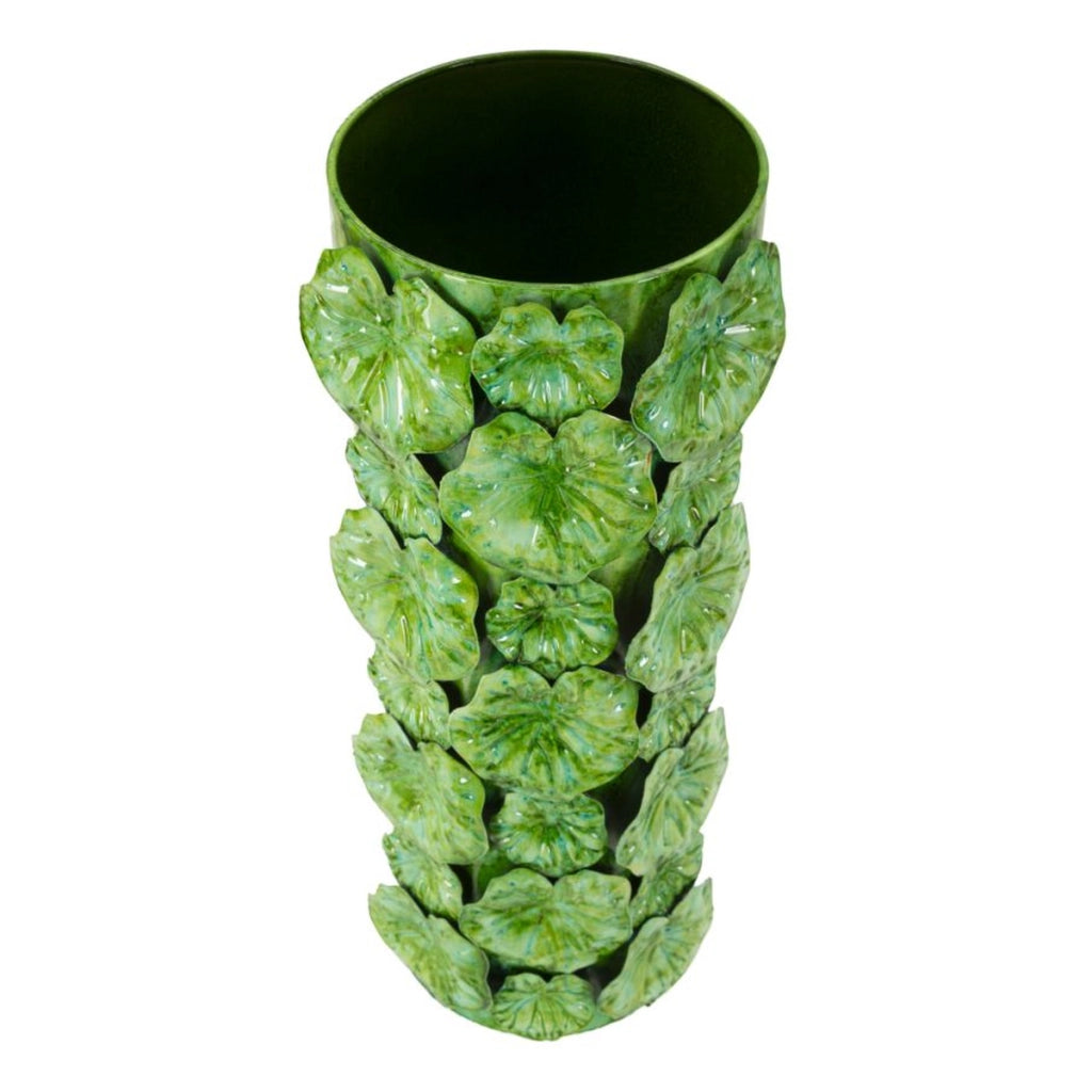 Vaso Decorativo VKH850, Bianco, Metallo, 18x17,5x46 cm