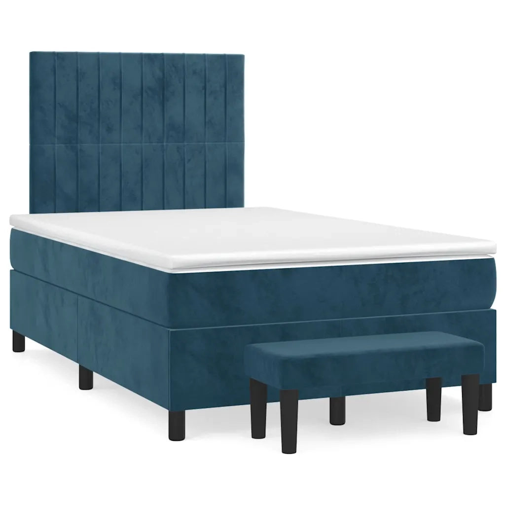 Giroletto a Molle con Materasso Blu Scuro 120x190 cm in Velluto 3270485