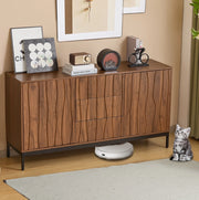 Credenza 150x40x80 cm con cassetti e ripiani regolabili; pannello MDF e truciolare marrone scuro
