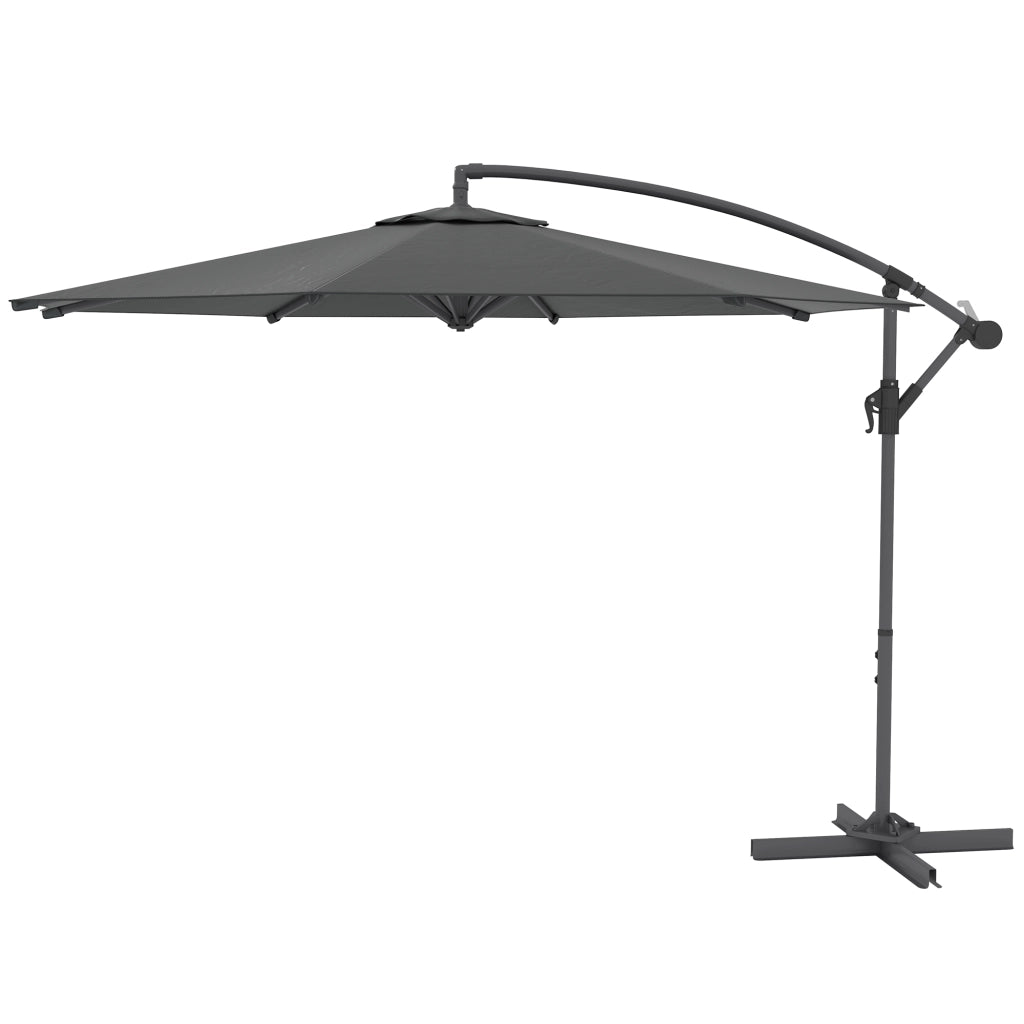 Ombrellone da giardino ottagonale pieghevole ¨C Zephmum ¨C Grigio scuro diametro 3 m