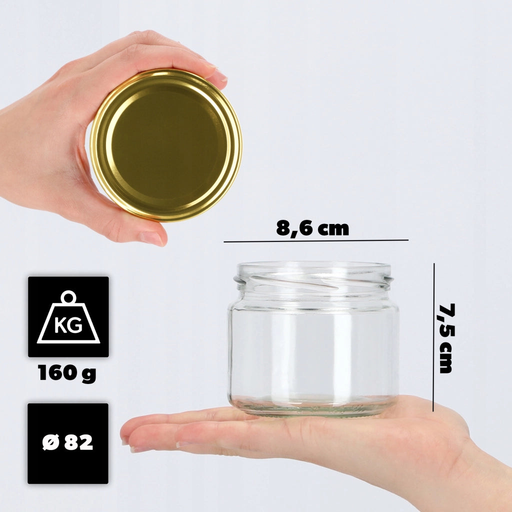 KADAX 10x Barattolo di vetro 330 ml Marmellata di miele Coperchio Fi82