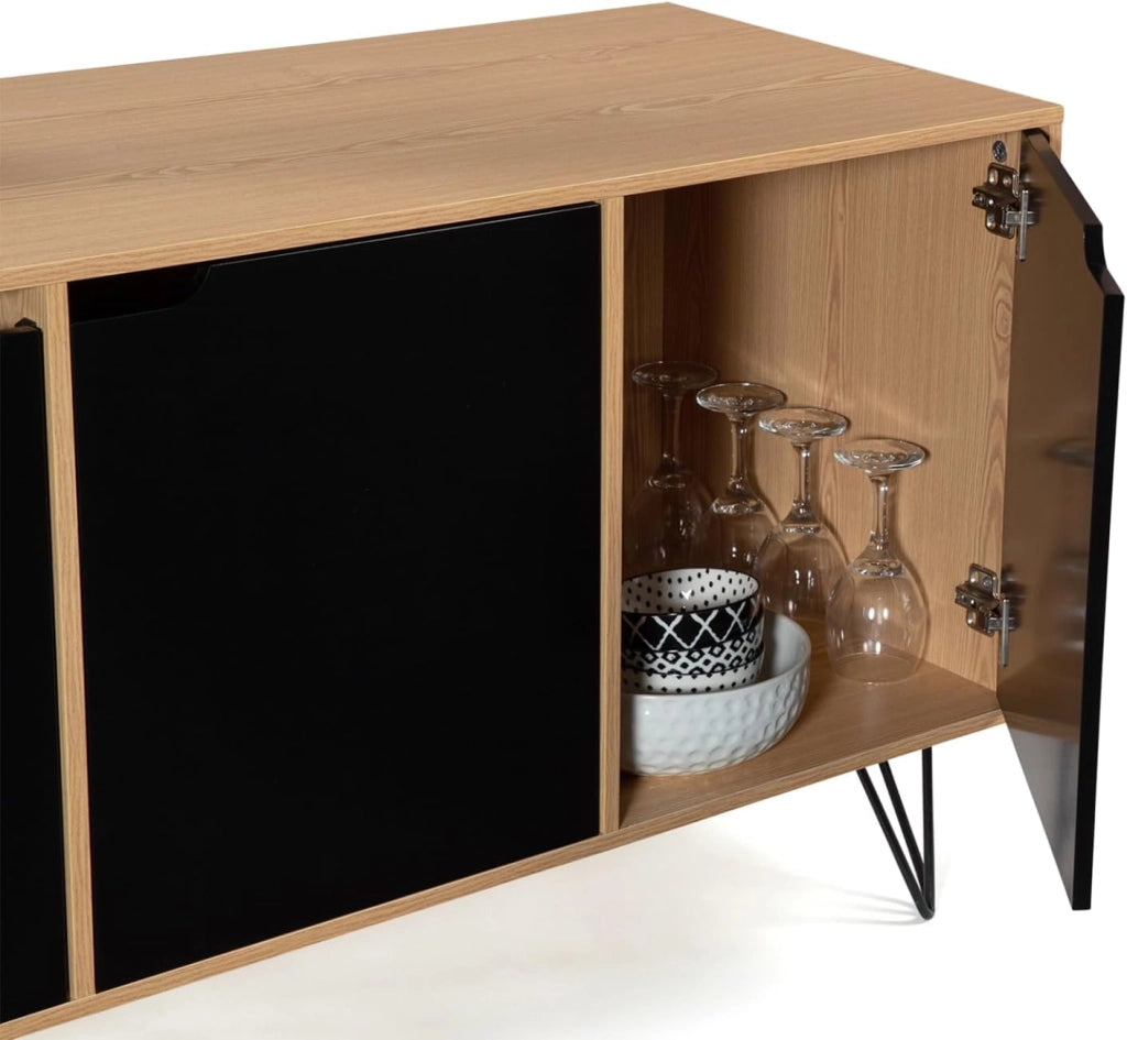 Credenza bassa vintage NOEMI 3 ante in legno