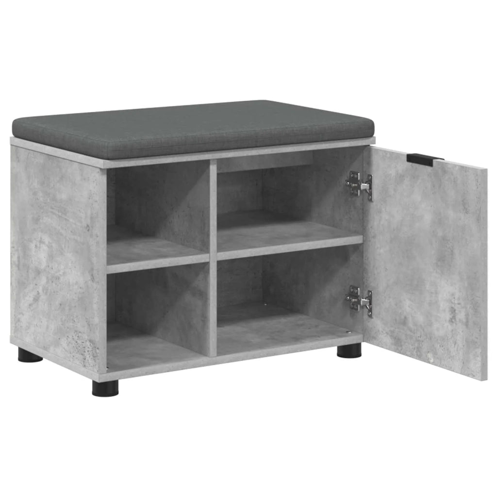 Panca per ingresso con cuscino-Sgabello-Panca da Corridoio Grigio cemento 60 x 38 x 46 cm 491906