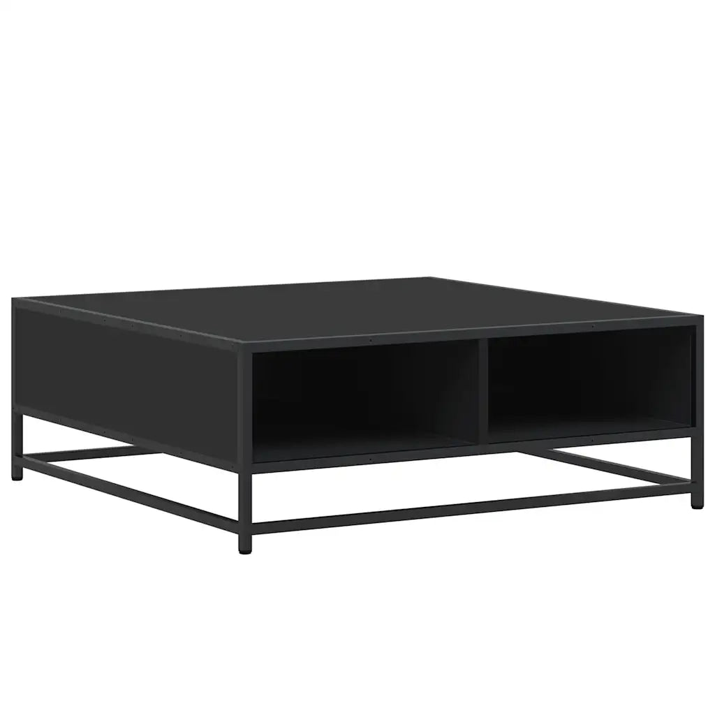 Tavolino da Salotto Nero 80x80x30 cm in Truciolato e Metallo 848769