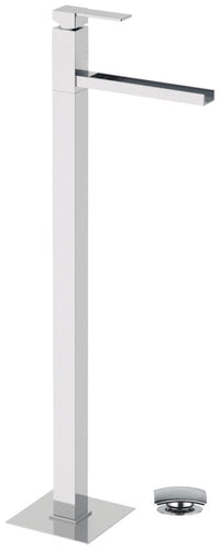 Miscelatore lavabo da pavimento con getto a cascata serie qubika