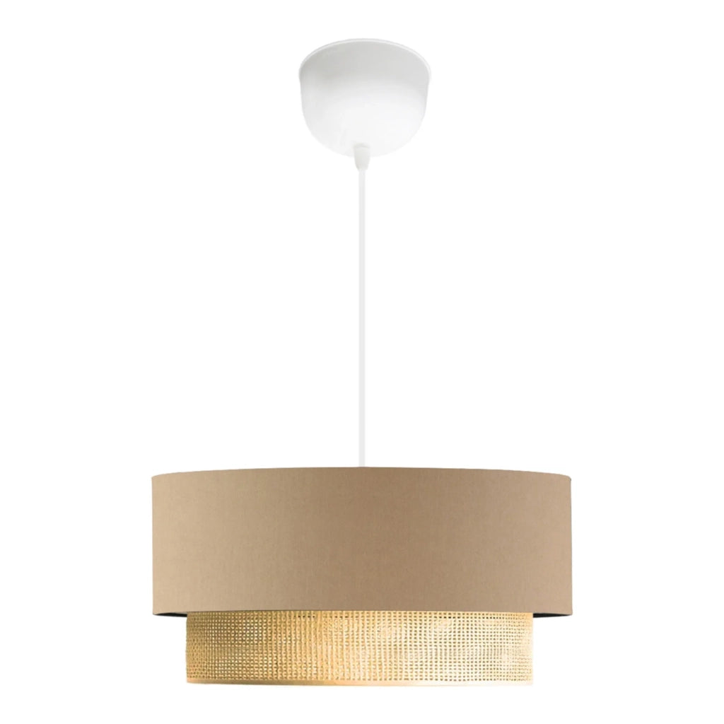Lampadario a sospensione attacco E27 altezza 70 cm beige/giallo 03_0007539