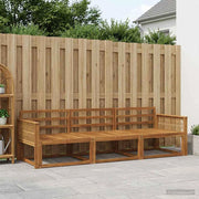 Set di divani da esterno 3 pz Naturale Legno di Acacia Massello 3382307