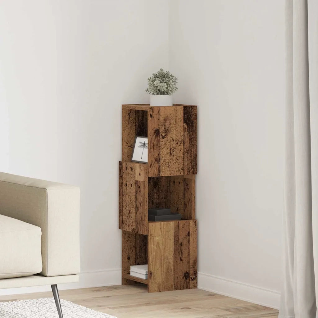 Mobile angolare Legno vecchio 25,5x25x80cm Legno multistrato