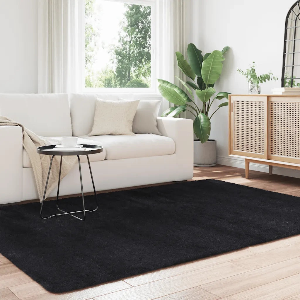 Tappeto Shaggy a Pelo Lungo NAVARRA Nero 160x230 cm poliestere 4102838