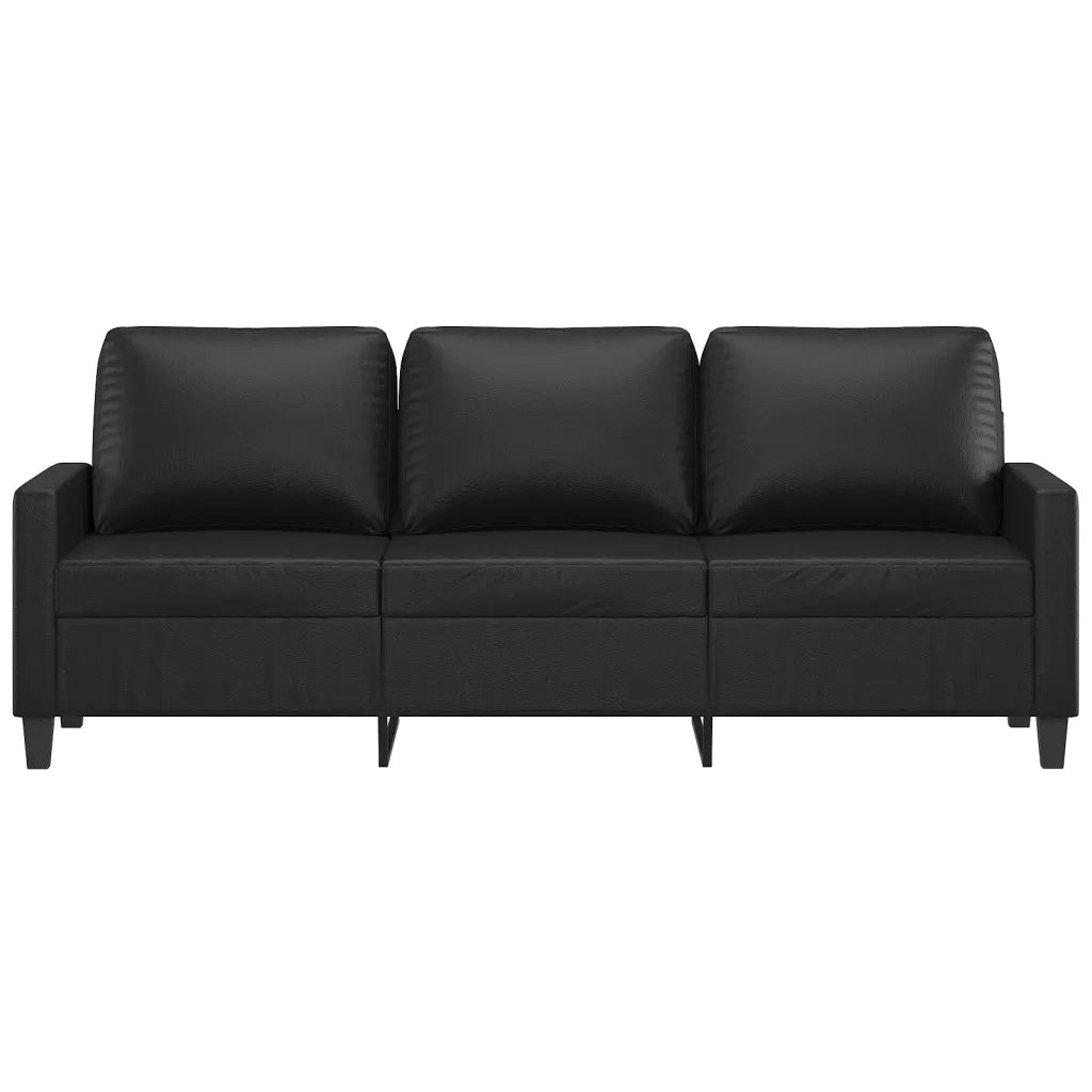 Divano a 3 Posti Nero 180 cm in Similpelle 359142