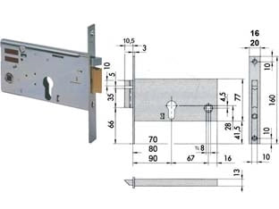 ELETTROSERRATURA DA INFILARE PER FASCE MM.77 H 1435- - mm.80 (14351800) - 1 pezzi CISA
