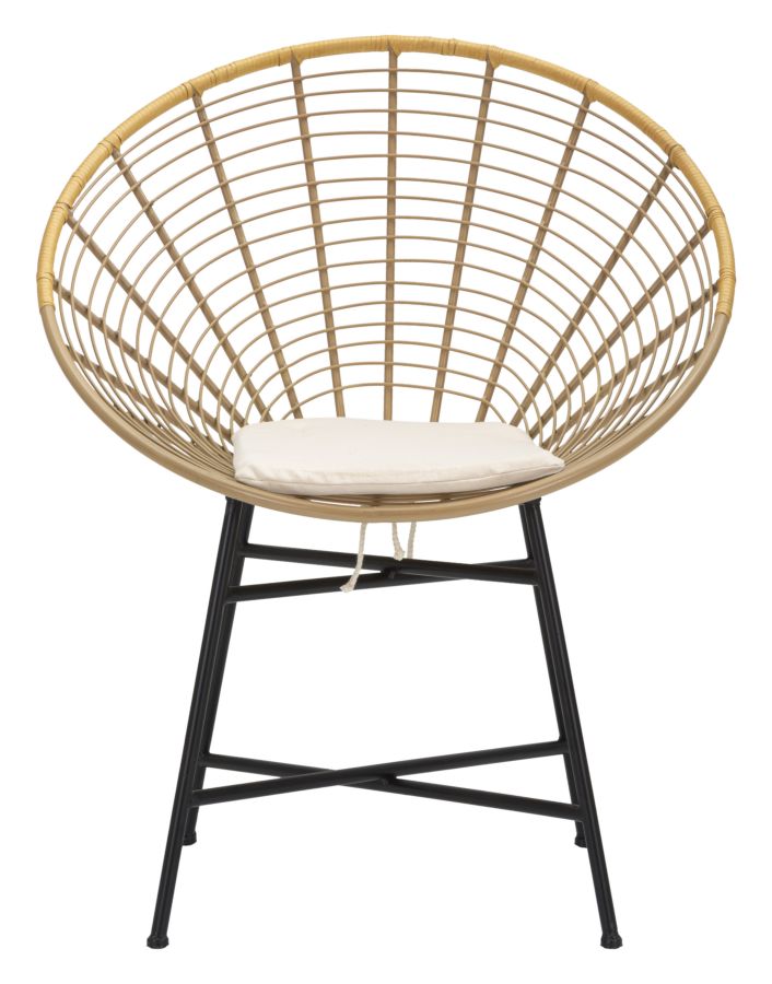 Sedia Panama Grid con Cuscino 72x56,5x88 cm in Ferro e Poliestere