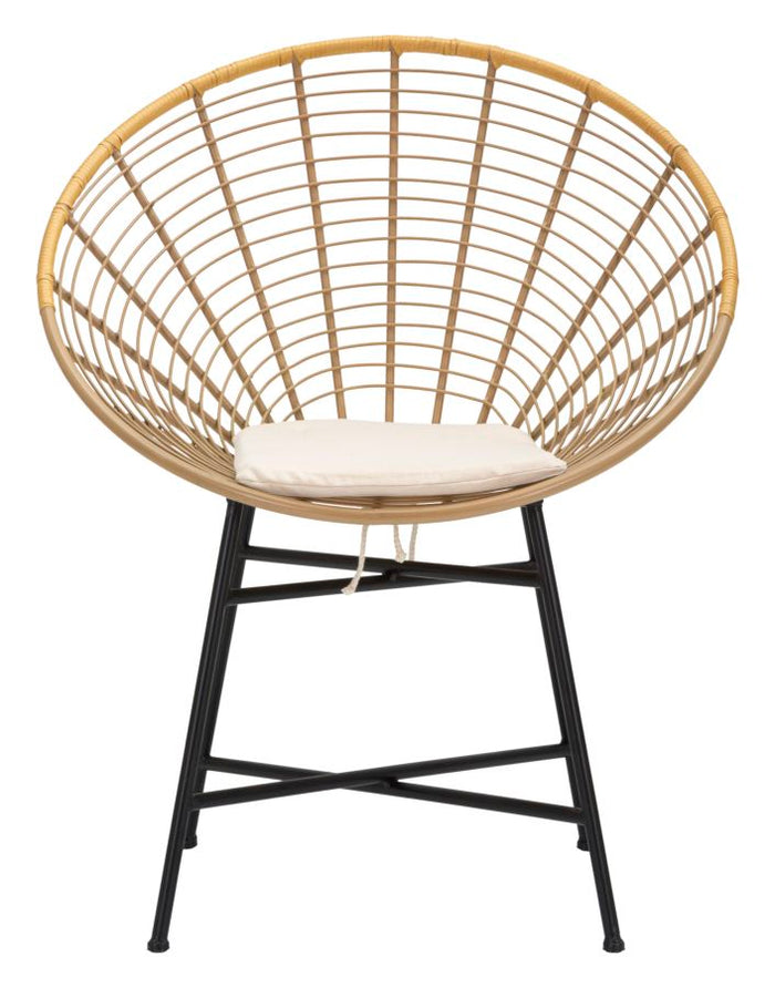 Sedia Panama Grid con Cuscino 72x56,5x88 cm in Ferro e Poliestere