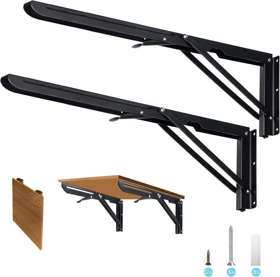Scharniere in acciaio inossidabile da 500 mm - resistente ai carichi pesanti - braccio di supporto per divani - nero
