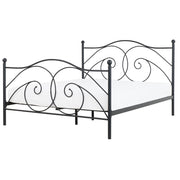 Letto 160 x 200 cm Rete a doghe con struttura in metallo Nero retrò